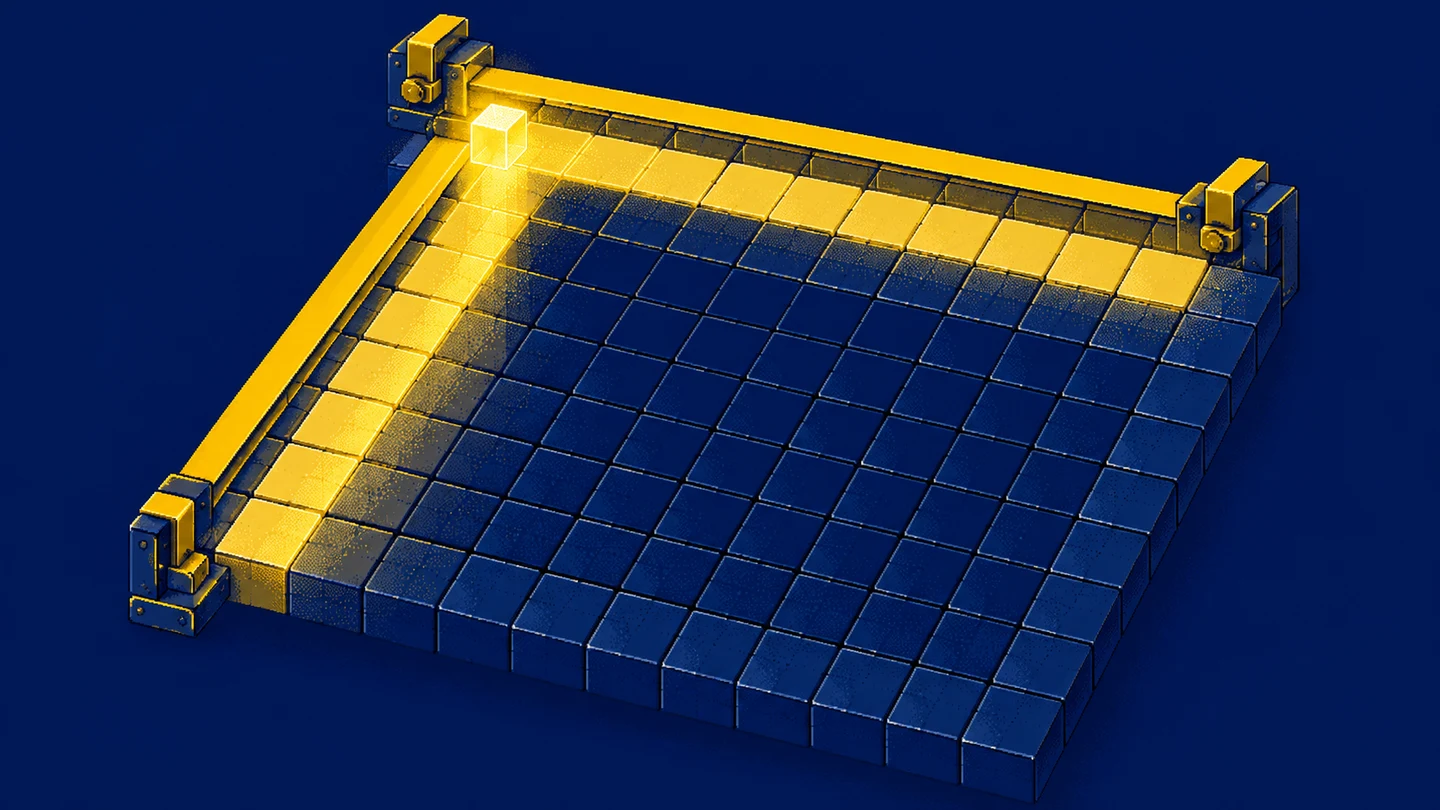 A grid with a fixed header row and a fixed column of input values