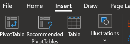 insert excel table