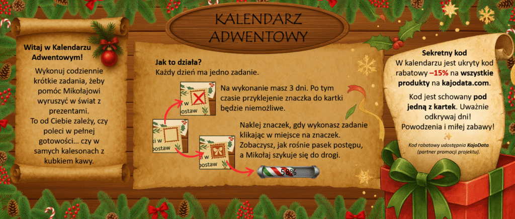 Projekt analiza danych - KajoData - KajoDataSpace - Olga Mirończuk - Kalendarz Adwentowy 2025