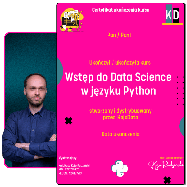 Certyfikat Wstęp do Data Science w Pythonie - showcase