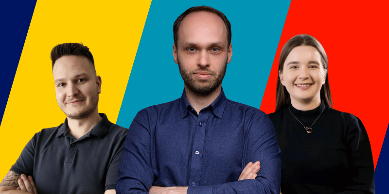 Zespół KajoDataSpace: Dawid Golik, Kajo Rudziński i Wiktoria Góralczyk